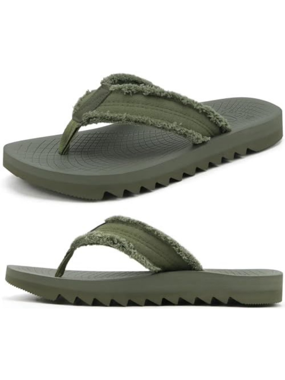 Oncai 11.5 Men’s Arch Support Orthotic Flip Flops Cloud Footbed Olive Green